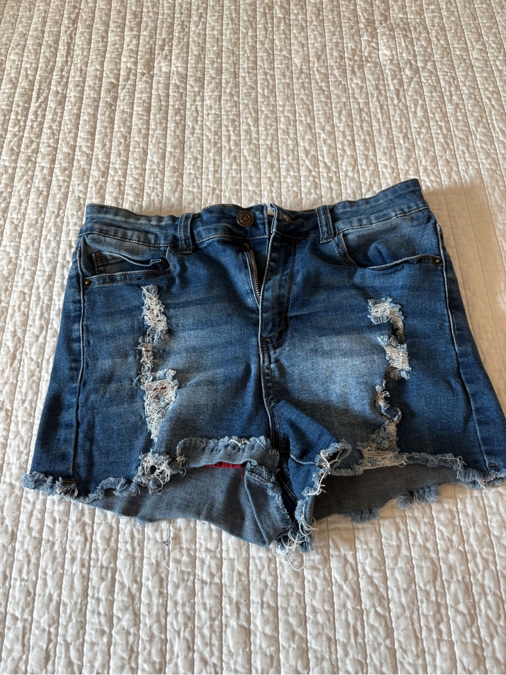 Distressed Dark Blue Women’s Jean Shorts